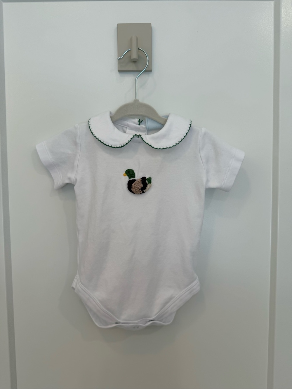 Little English White Bodysuit with Duck Embroidery & Matching Jam Panty